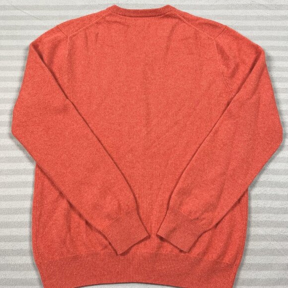 J.Crew Sweater Mens Small Orange Italian Cashmere V Neck Pullover Style S5984 - Picture 5 of 10